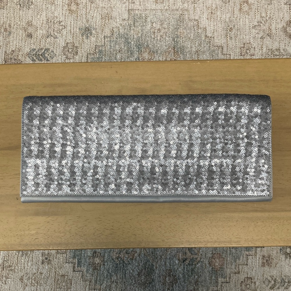 Silver Sequin Clutch